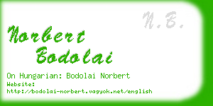 norbert bodolai business card